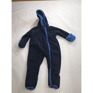REI infant Navy Fleece Lined Winter Snow Suit One Piece 12 Month